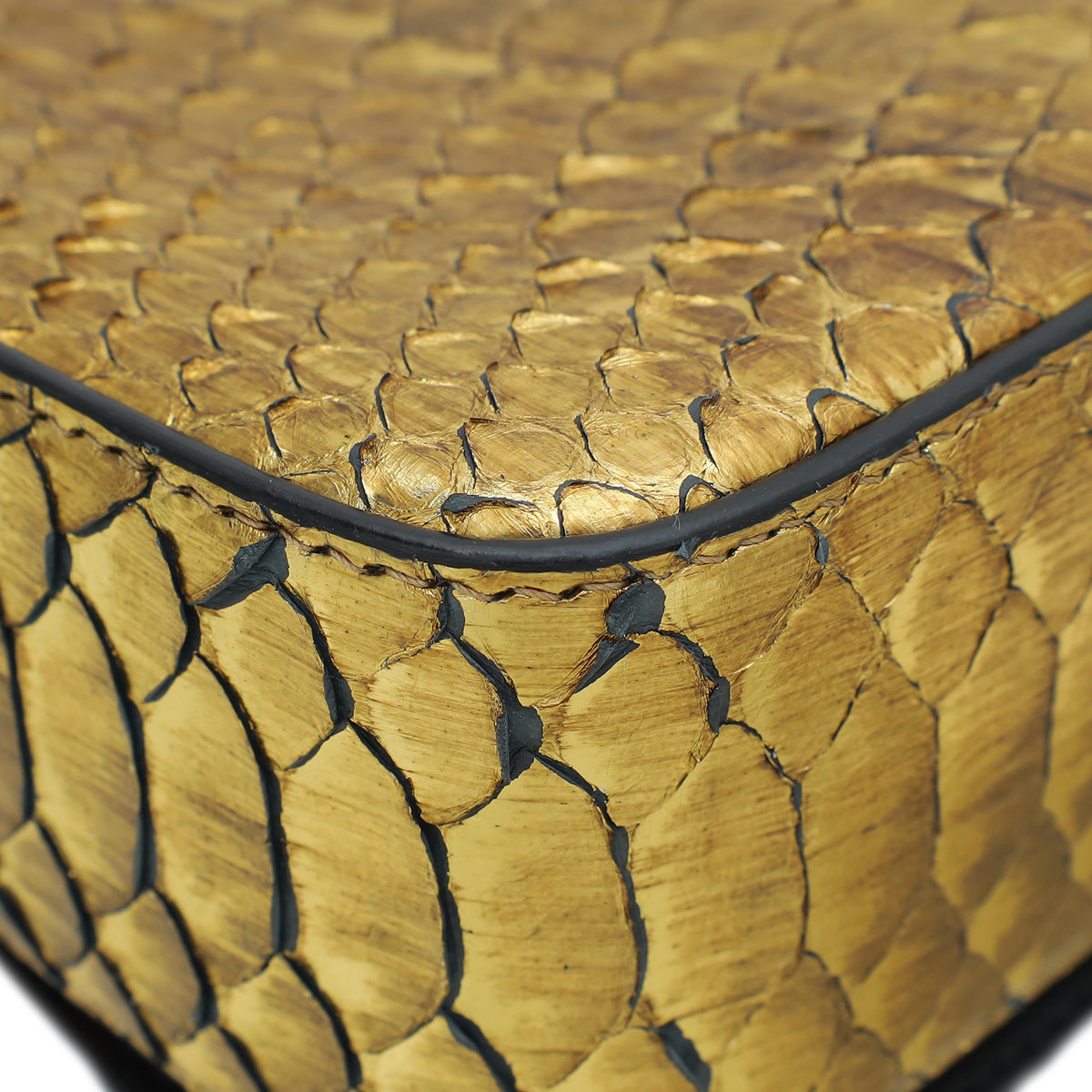 Tom Ford Metallic Gold Python Mini Natalia Chain Flap Bag