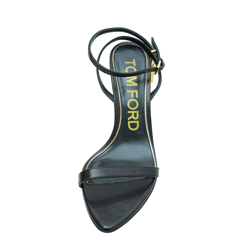 Tom Ford Black Padlock Ankle Strap Sandals 39