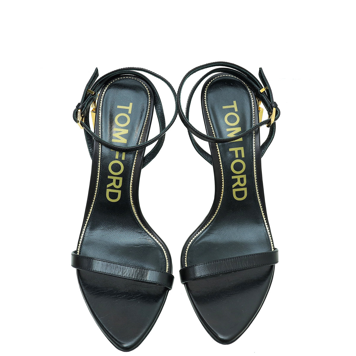 Tom Ford Black Padlock Ankle Strap Sandals 39