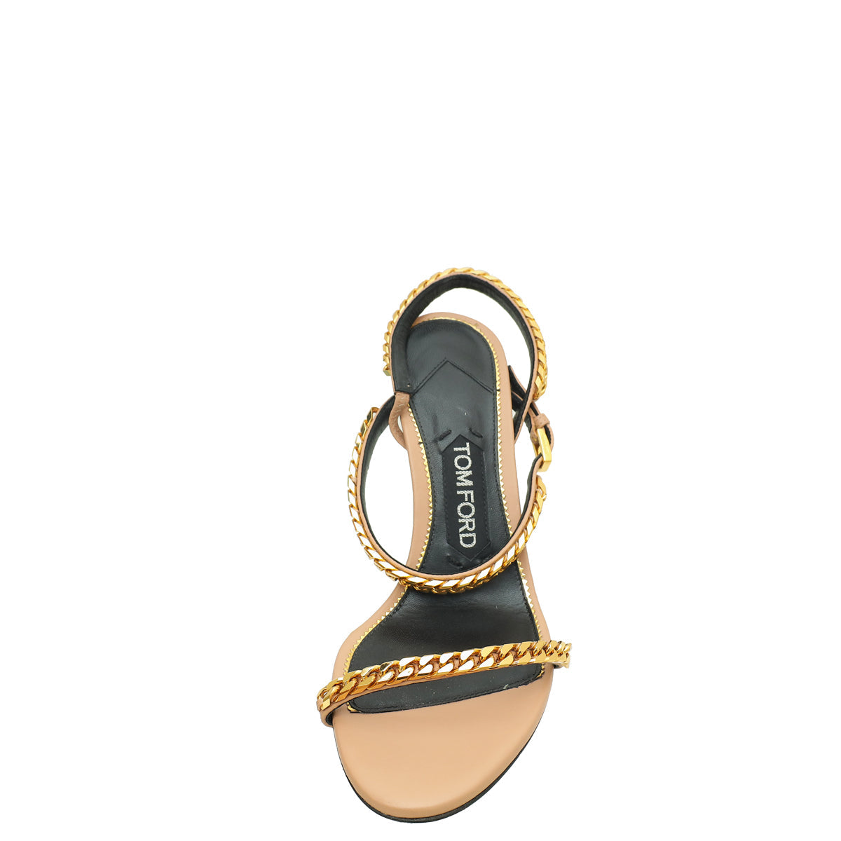 Tom Ford Nude Chain Slides Heel Sandal 36