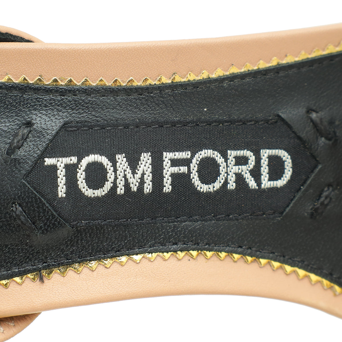 Tom Ford Nude Chain Slides Heel Sandal 36