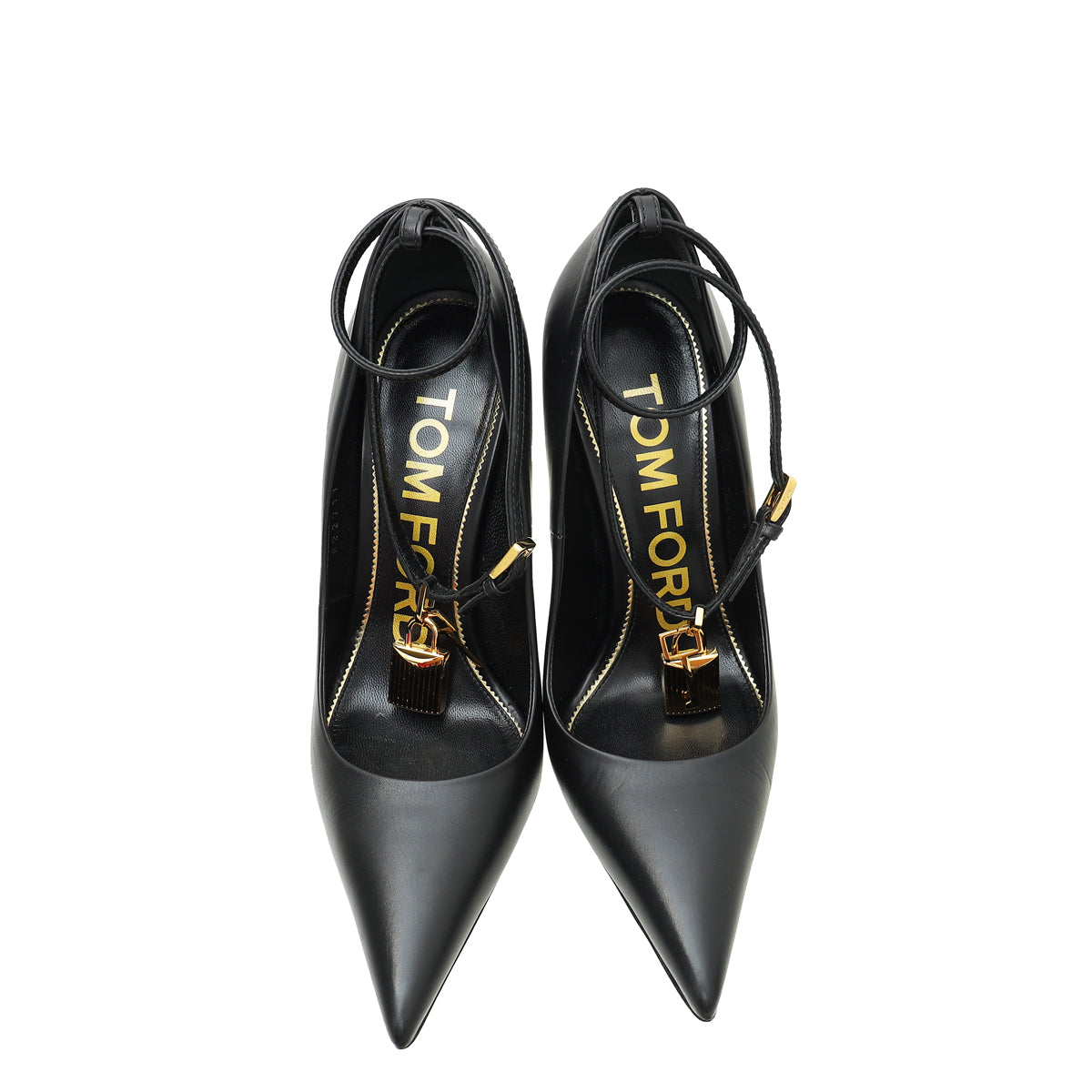 Tom Ford Black Lock Ankle Strap Pump 37.5