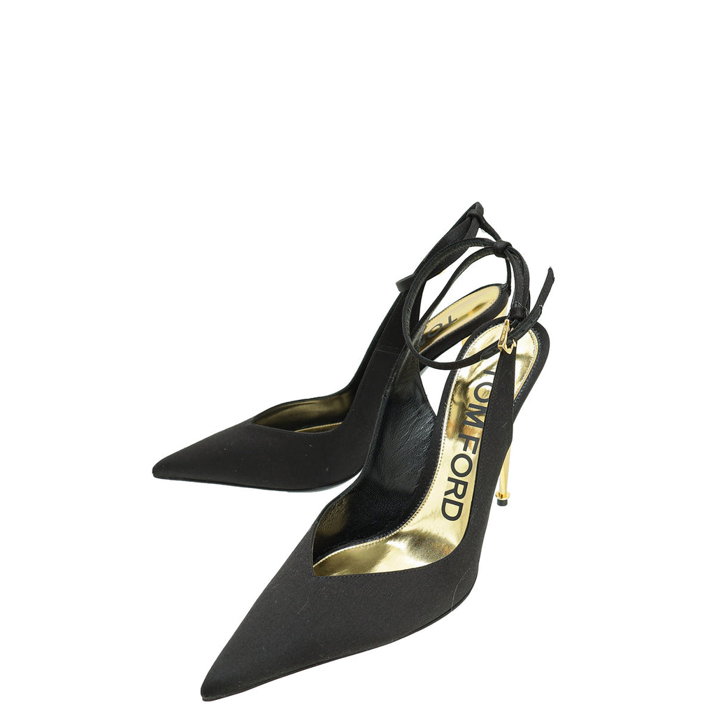Tom Ford Black Blade 105 Sling Ankle Strap Pumps 40.5