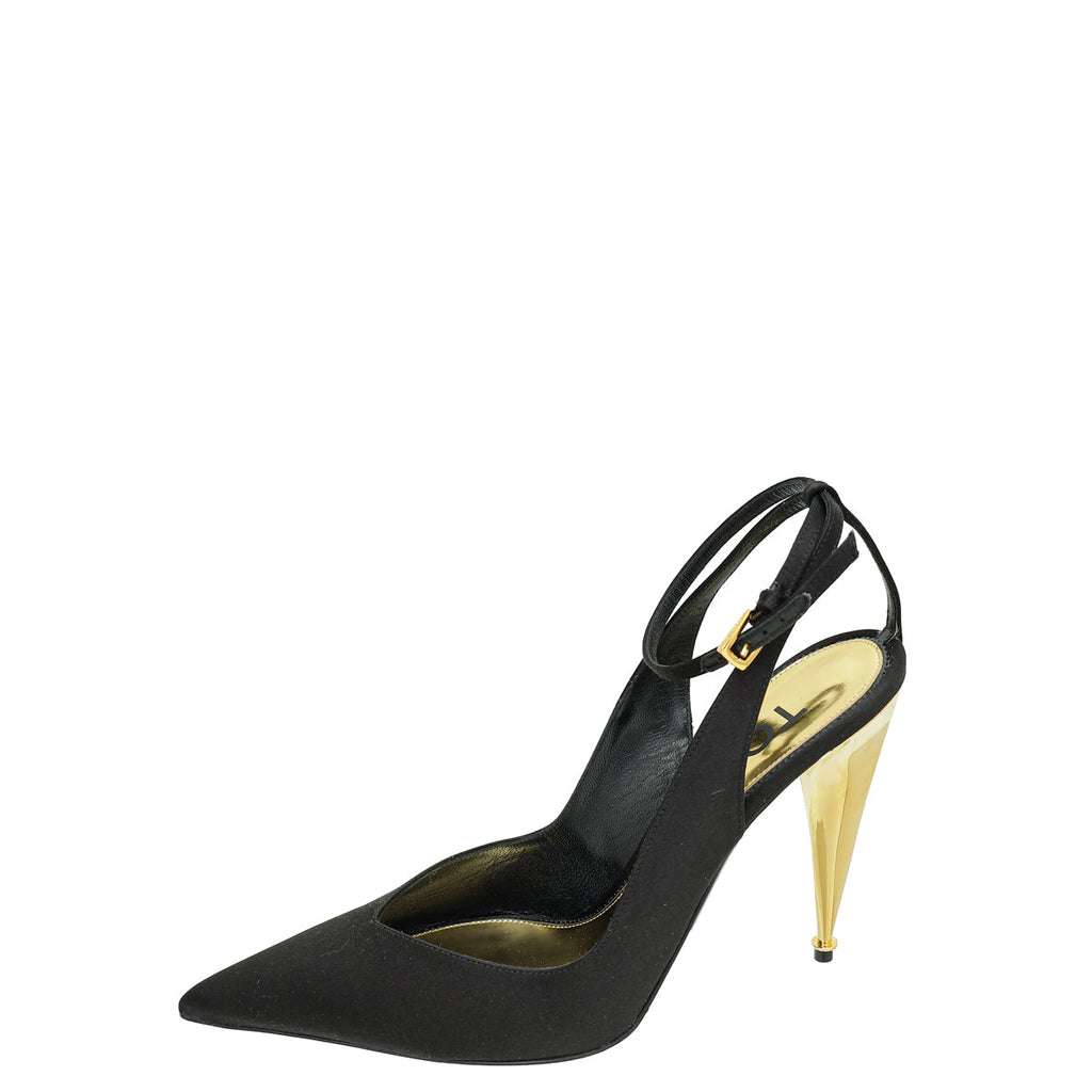Tom Ford Black Blade 105 Sling Ankle Strap Pumps 40.5