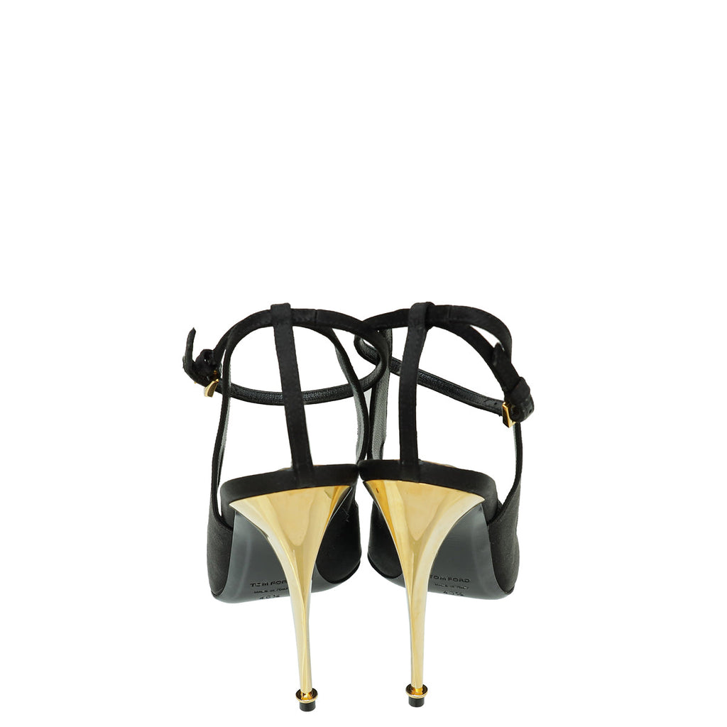 Tom Ford Black Blade 105 Sling Ankle Strap Pumps 40.5