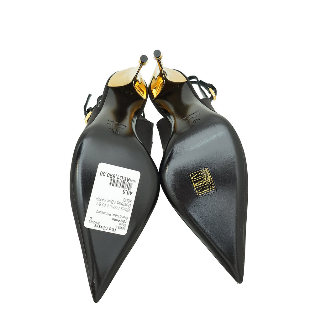 Tom Ford Black Blade 105 Sling Ankle Strap Pumps 40.5