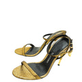 Tom Ford Gold Python Padlock Ankle Wrap Sandal 38