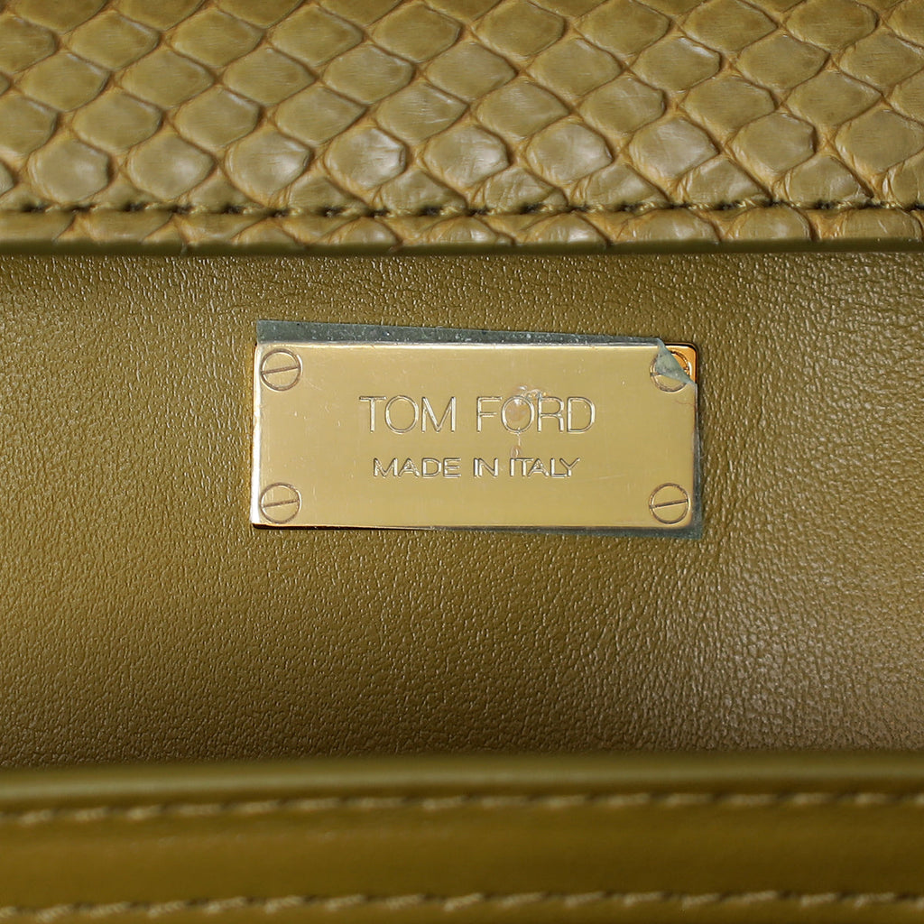 Tom Ford Olive Natalia Python Medium Shoulder Bag