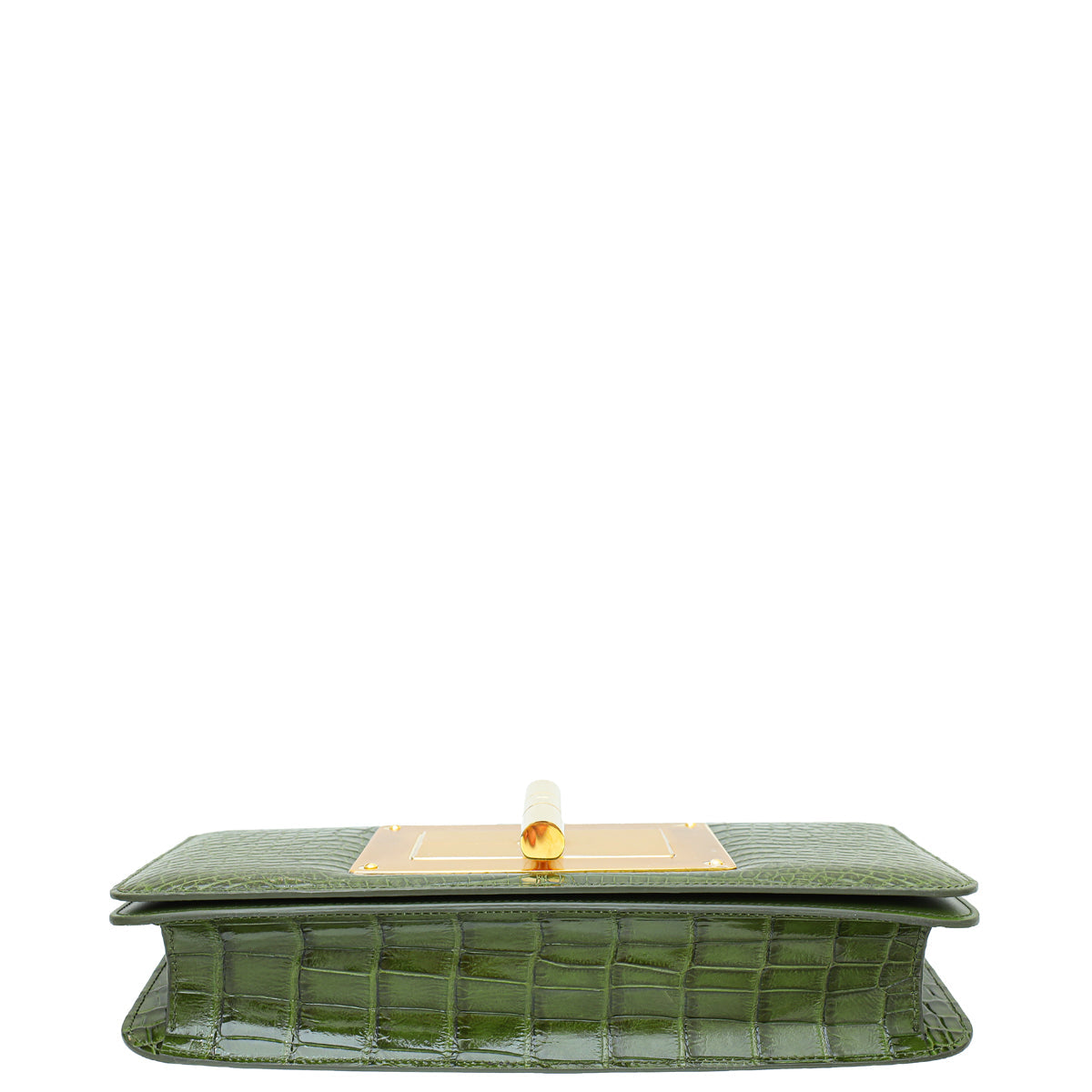 Tom Ford Olive Green Alligator Natalia East West Clutch Bag