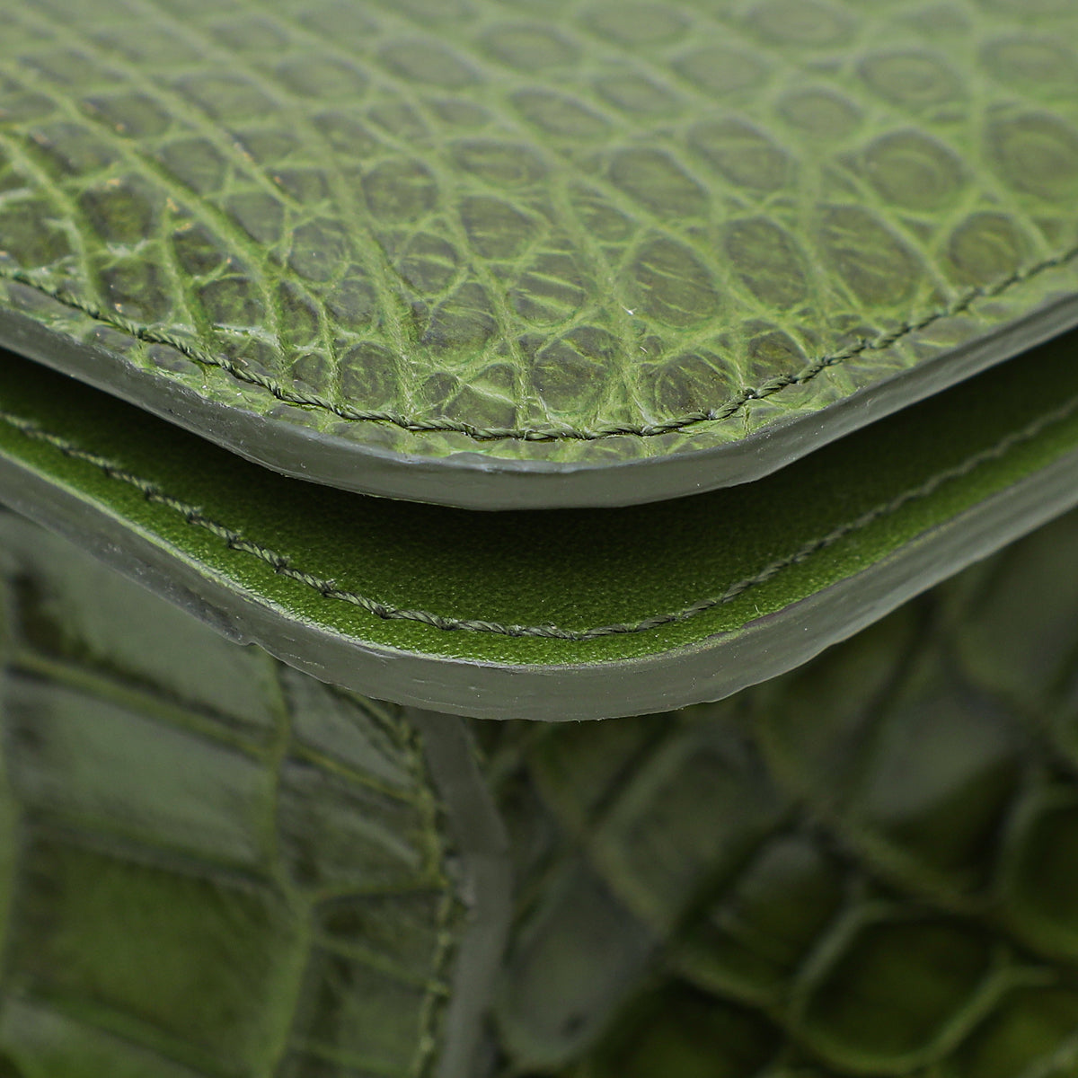 Tom Ford Olive Green Alligator Natalia East West Clutch Bag