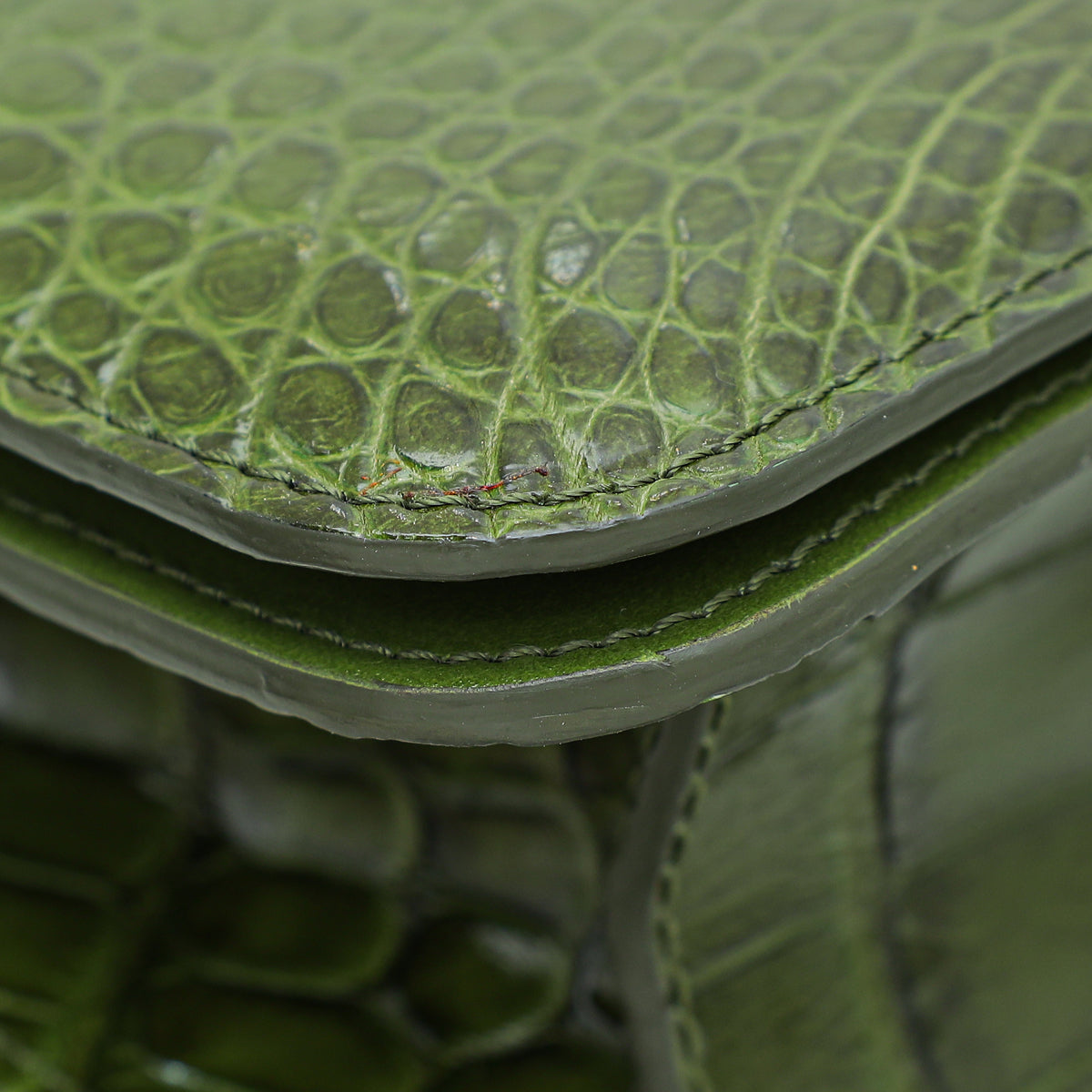 Tom Ford Olive Green Alligator Natalia East West Clutch Bag
