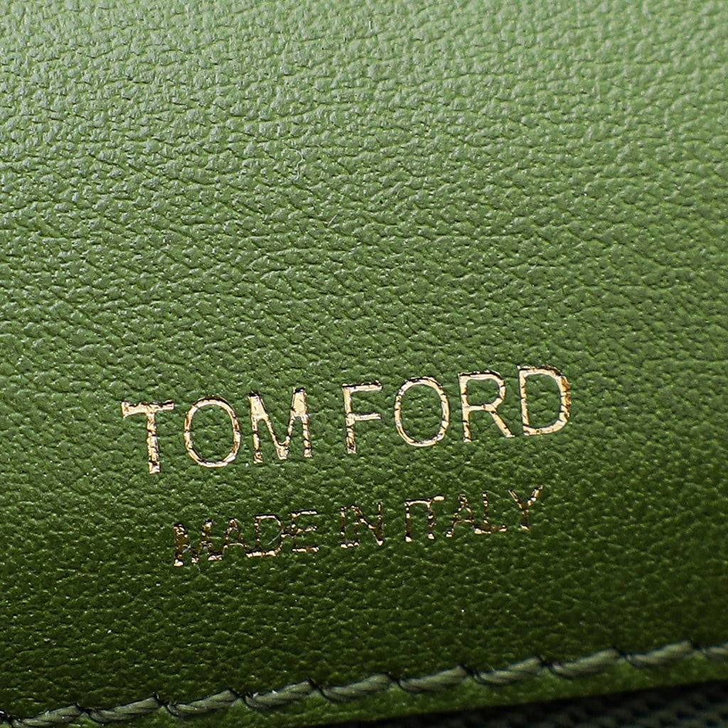 Tom Ford Olive Green Alligator Natalia East West Clutch Bag