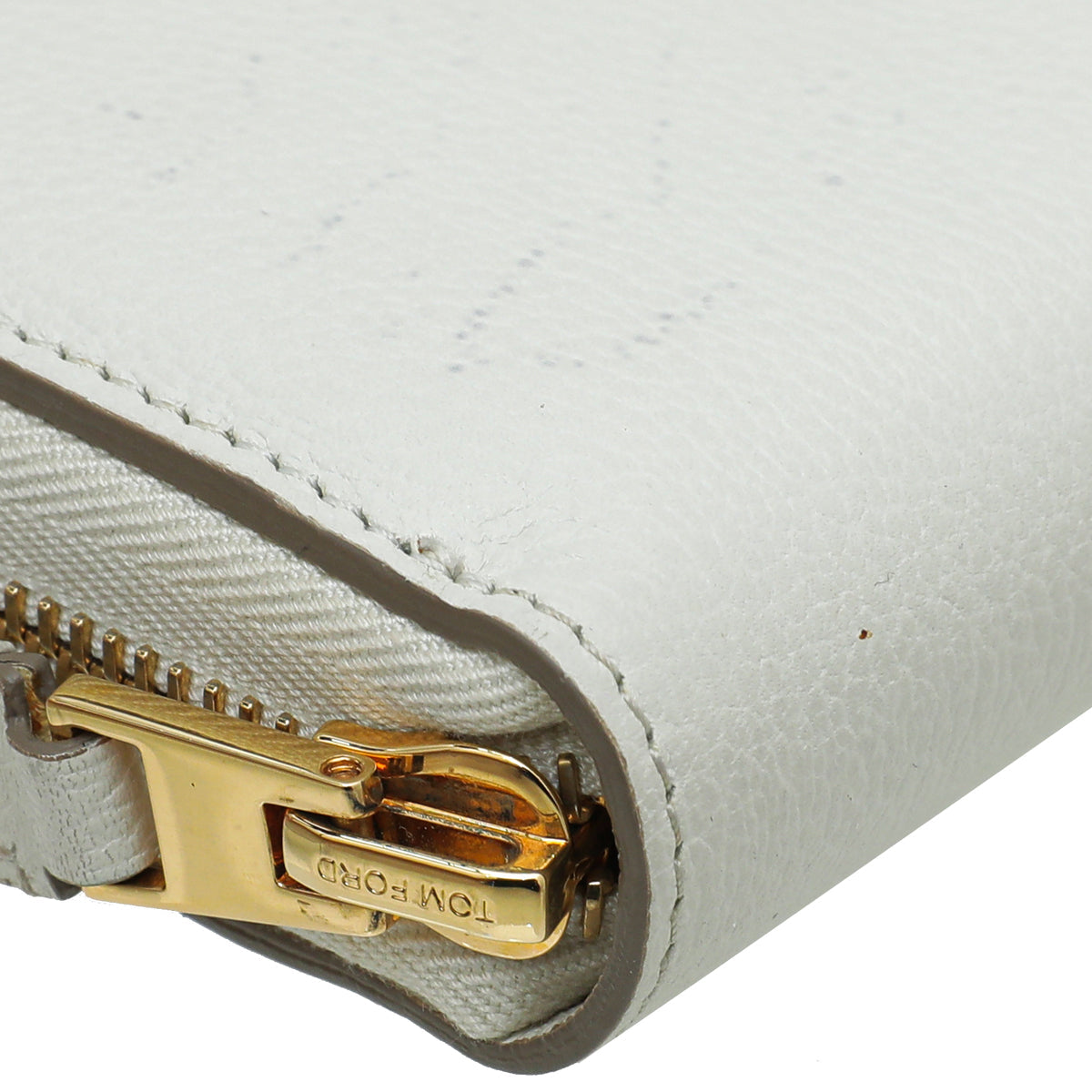 Tom Ford White TF Zip Around Wallet
