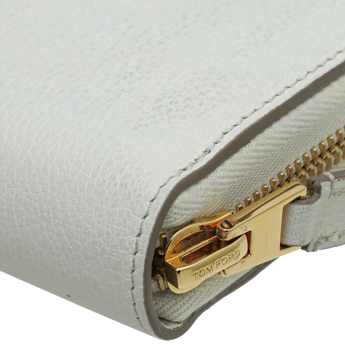 Tom Ford White TF Zip Around Wallet