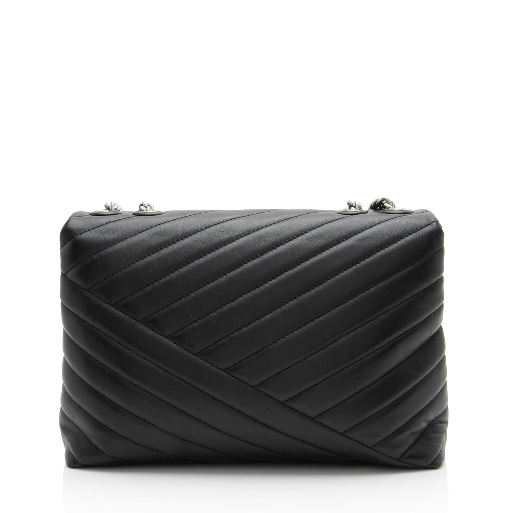 Tory Burch Chevron Leather Kira Large Shoulder Bag