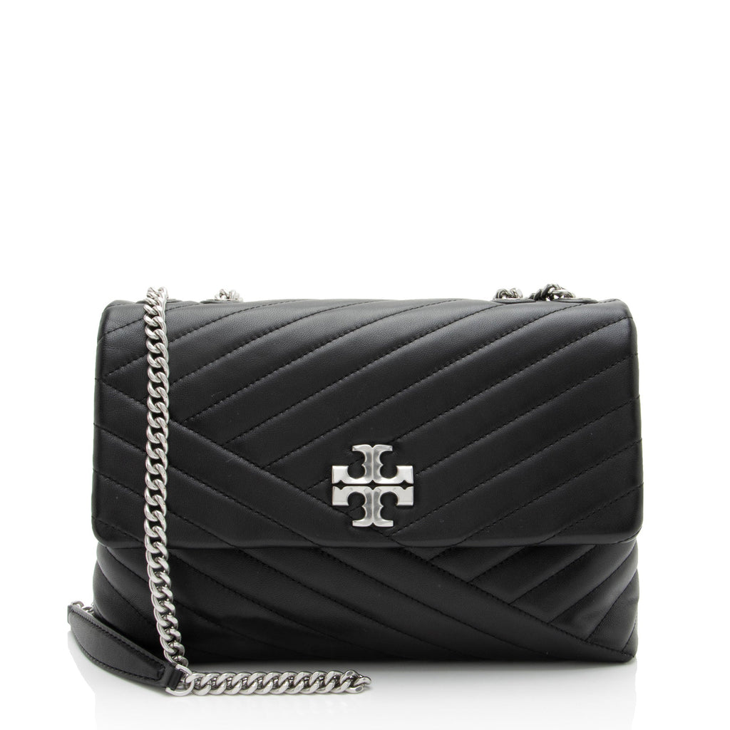 Tory Burch Chevron Leather Kira Large Shoulder Bag