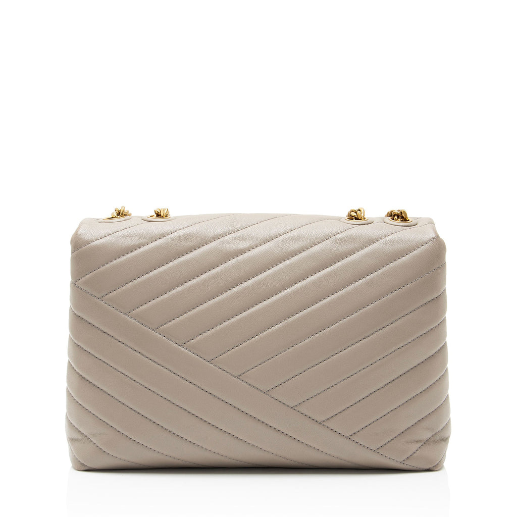 Tory Burch Chevron Leather Kira Large Shoulder Bag