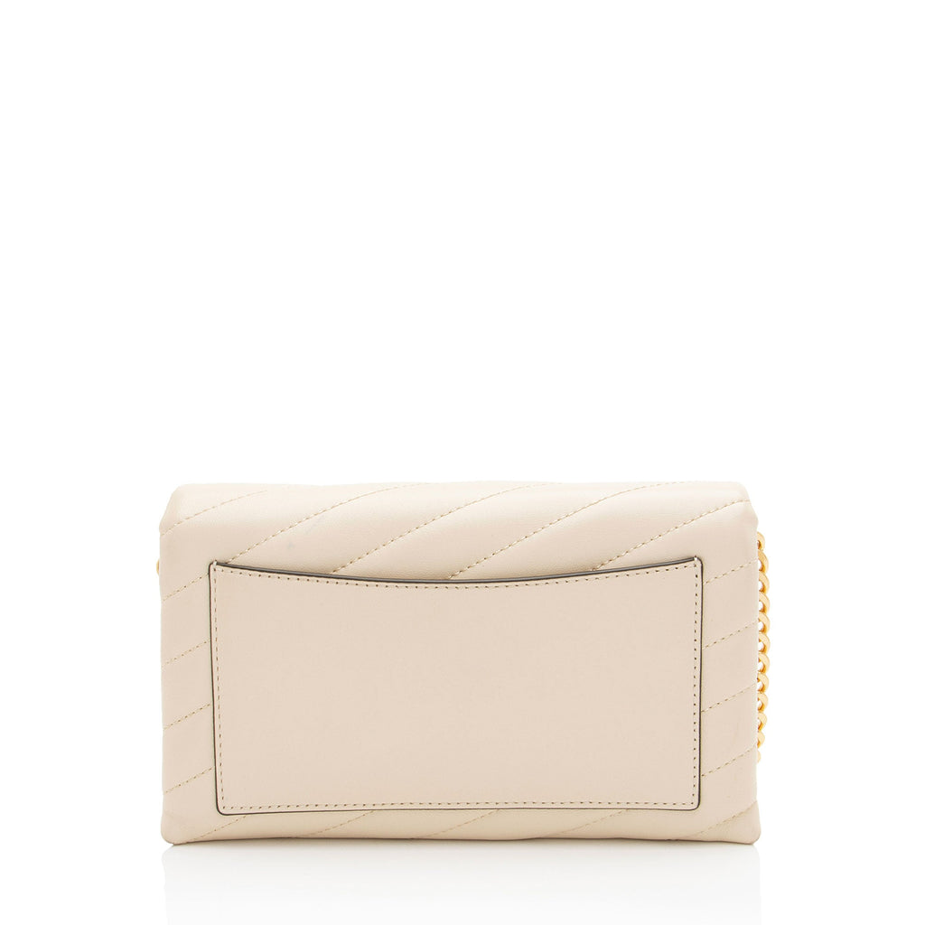 Tory Burch Chevron Leather Kira Wallet on Chain