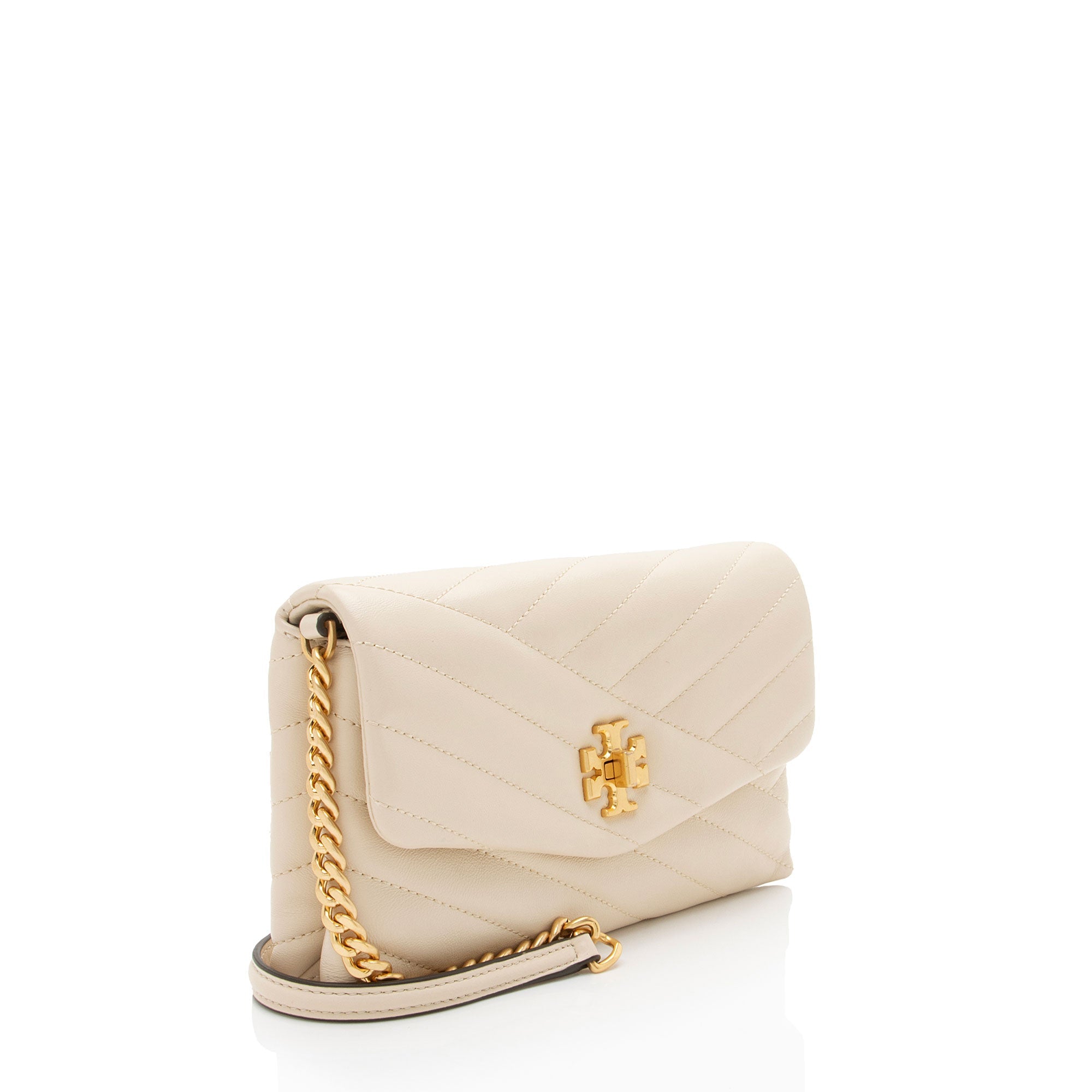 Tory Burch Chevron Leather Kira Wallet on Chain