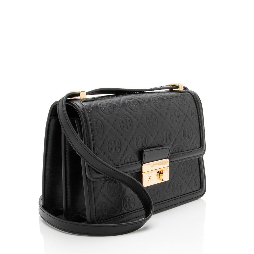 Tory Burch Embossed Leather T Monogram Shoulder Bag