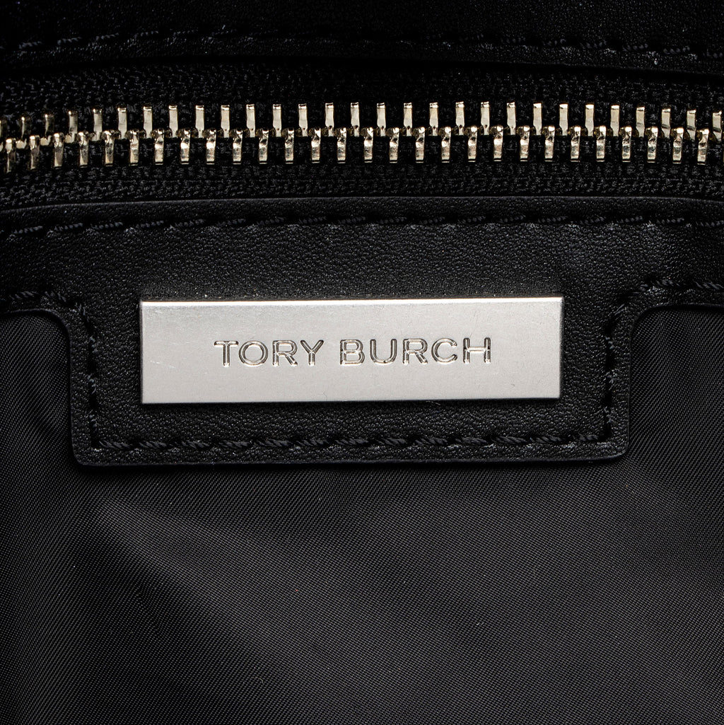 Tory Burch Floral Nylon Leather Ella Tote