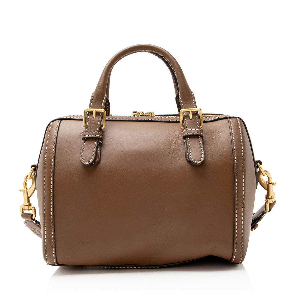 Tory Burch Leather Barrel Satchel