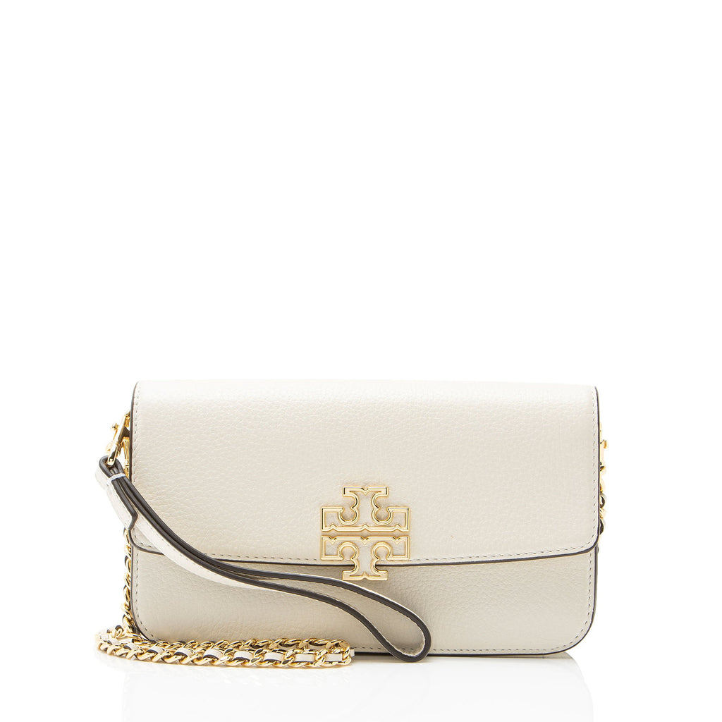 Tory Burch Leather Britten Wallet on Chain