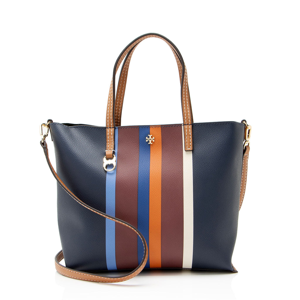 Tory Burch Leather Striped Kerrington Shopper Tote