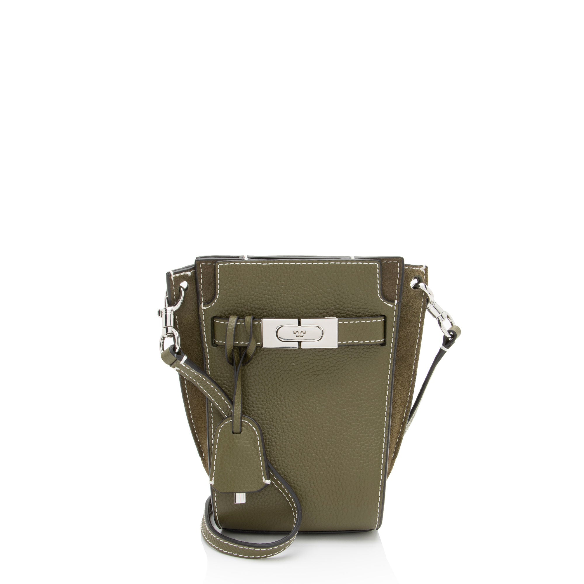 Tory Burch Leather Suede Lee Radziwill Petite Bucket Bag