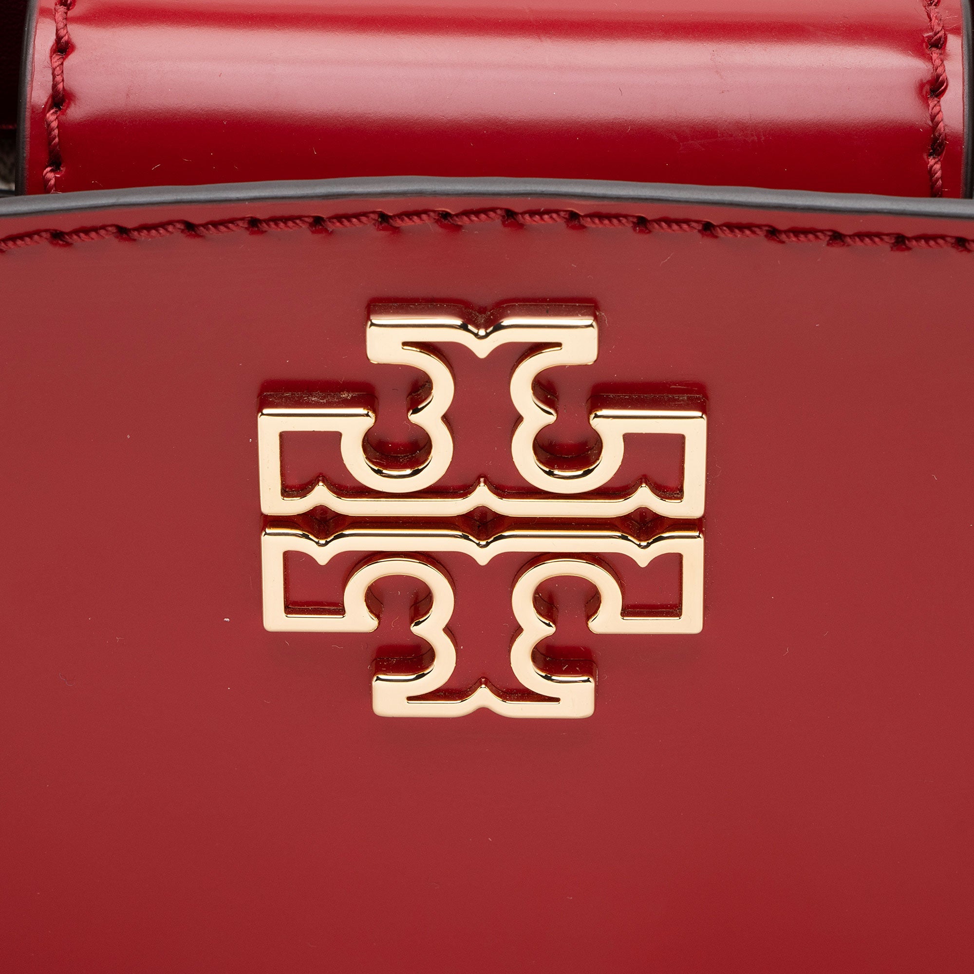 Tory Burch Patent Leather Britten Micro Top Handle