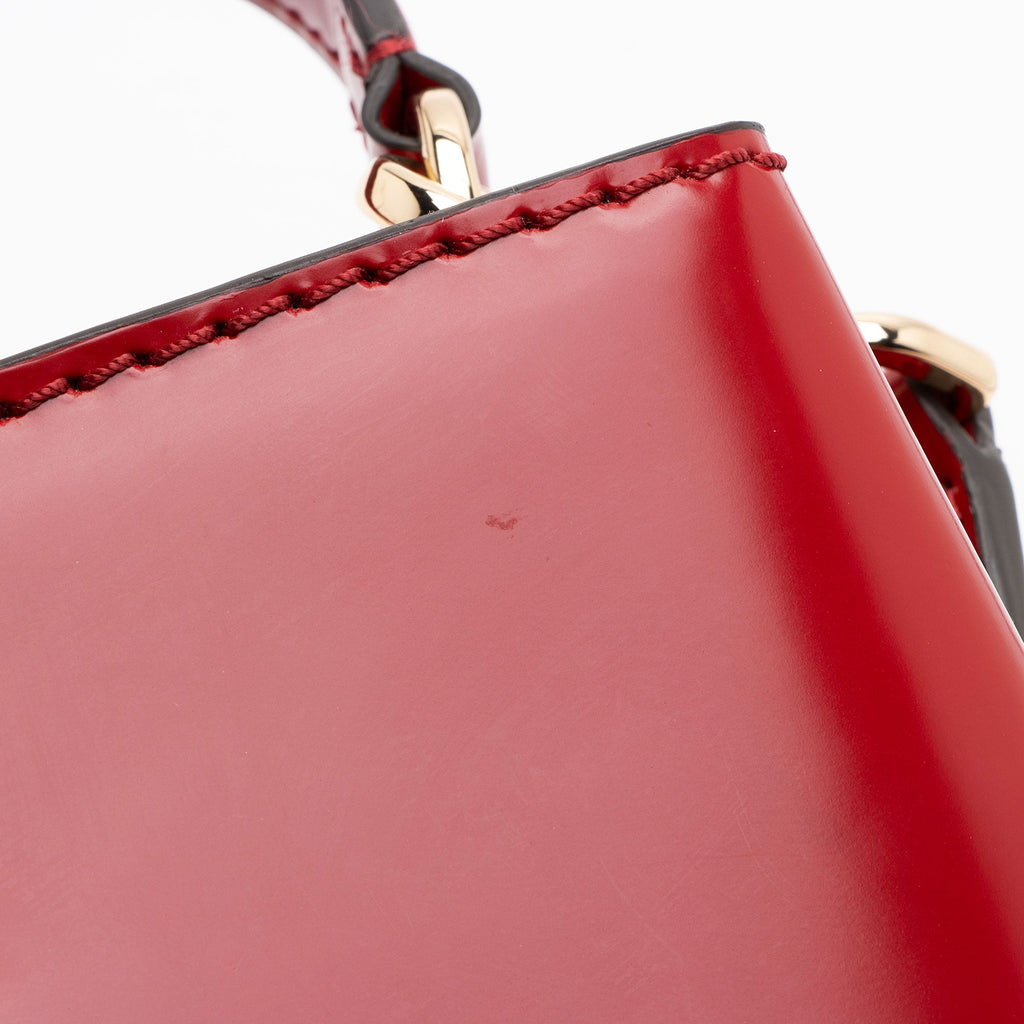 Tory Burch Patent Leather Britten Micro Top Handle