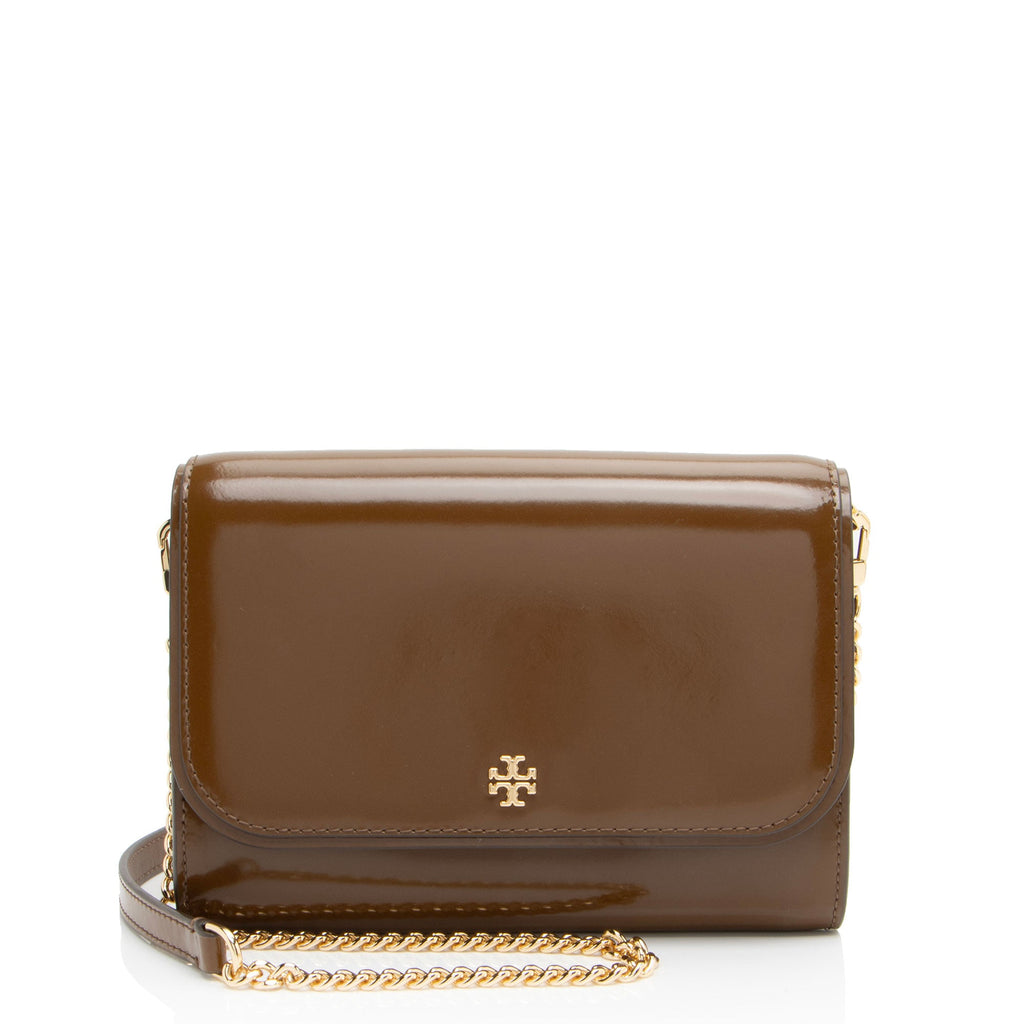 Tory Burch Patent Leather Emerson Wallet on Chain