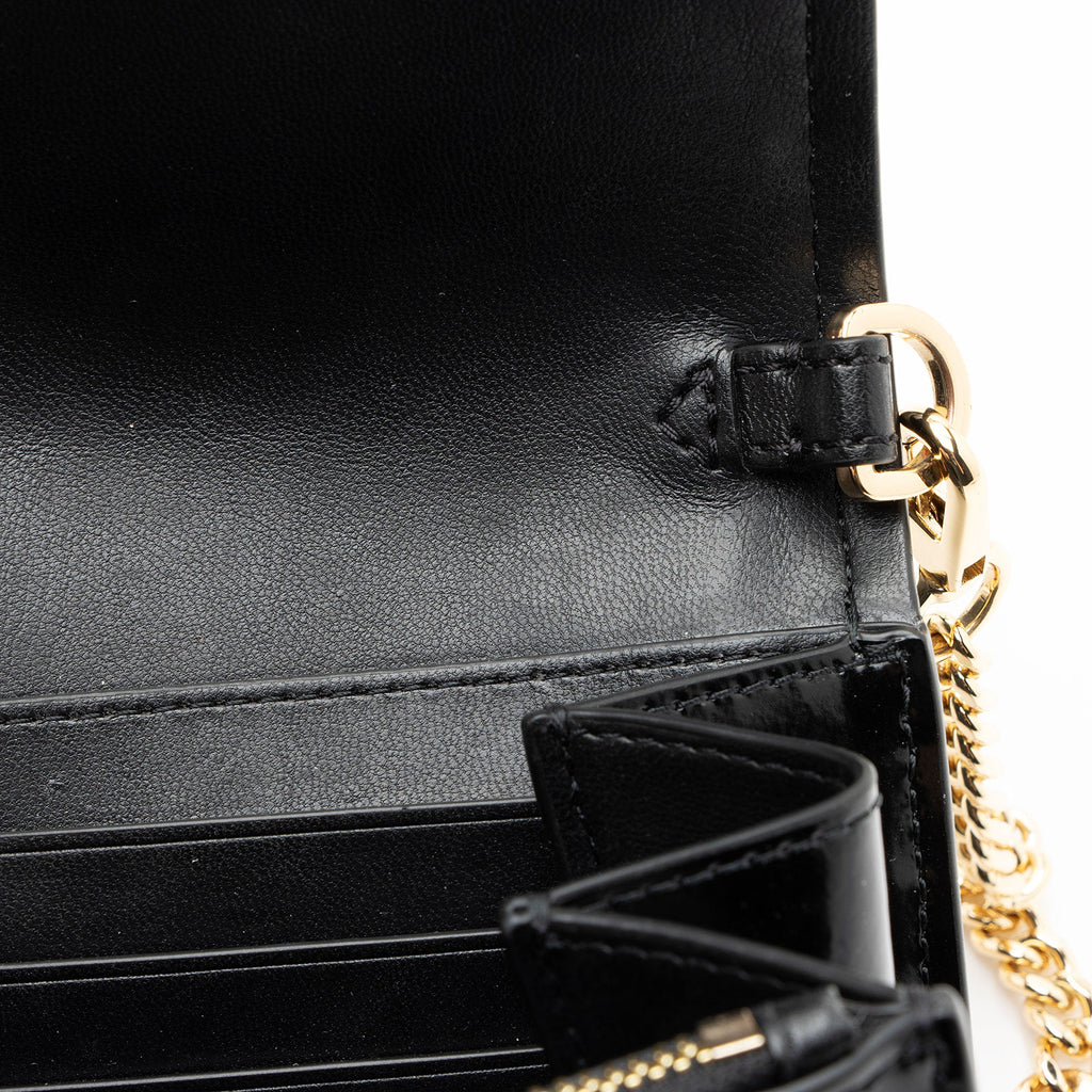 Tory Burch Patent Leather Emerson Wallet on Chain
