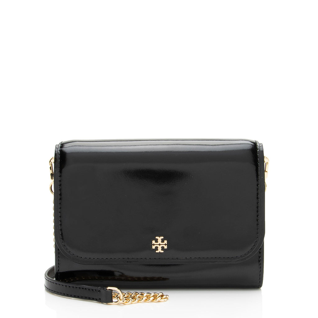 Tory Burch Patent Leather Emerson Wallet on Chain