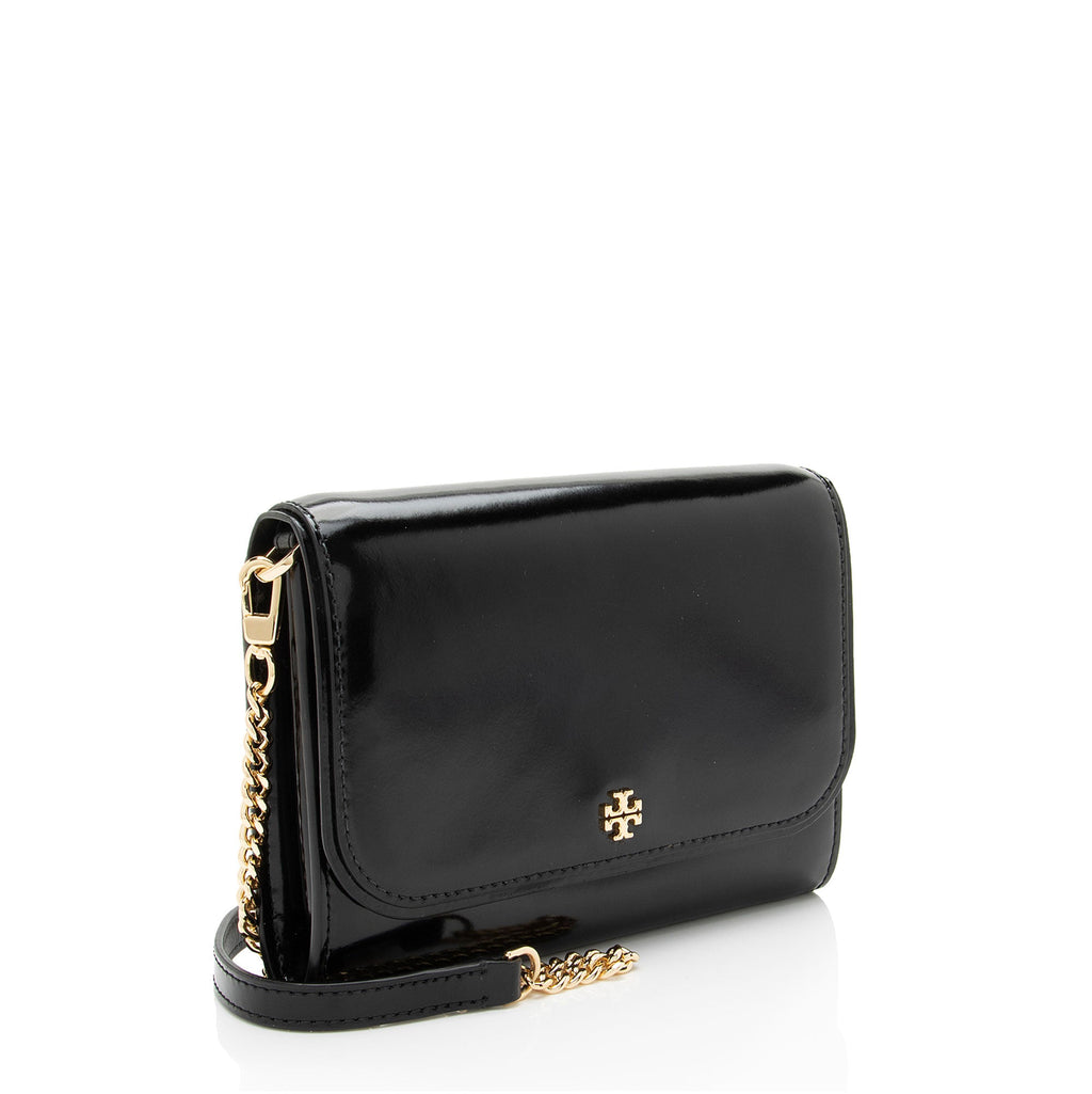 Tory Burch Patent Leather Emerson Wallet on Chain