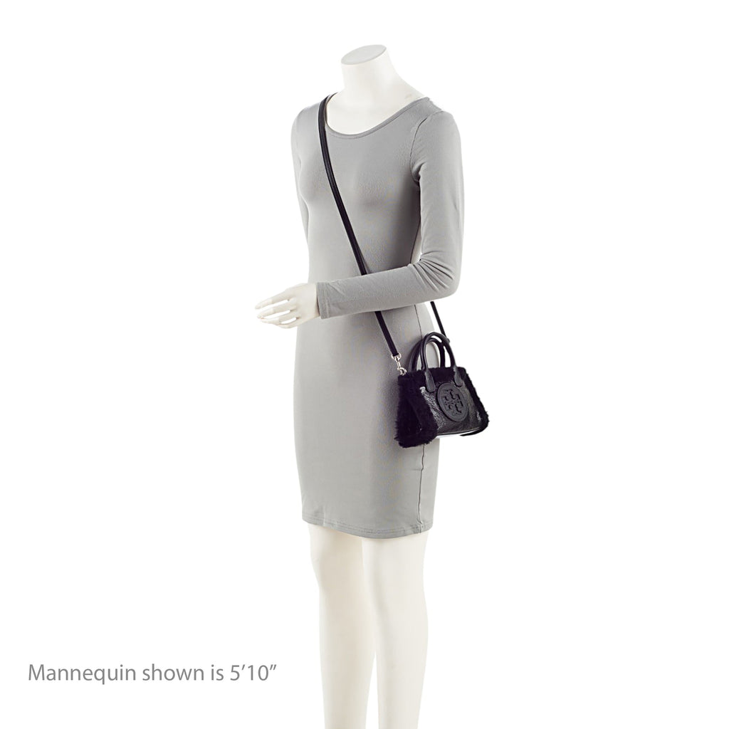 Tory Burch Patent Leather Shearling Ella Mini Tote