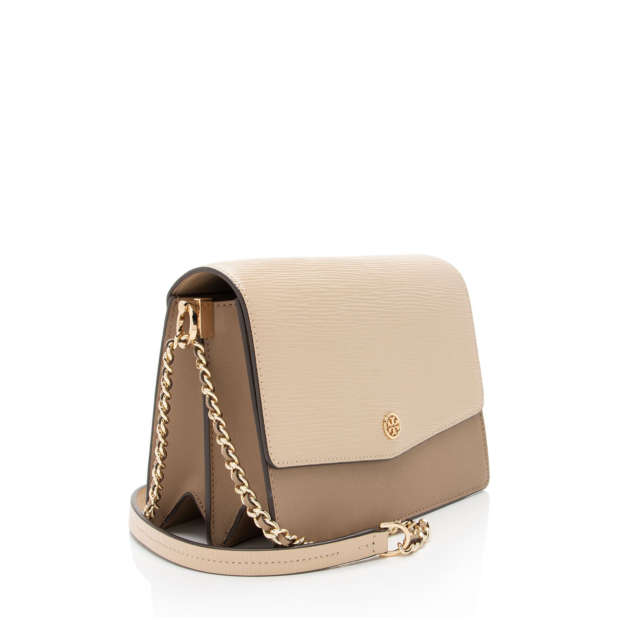 Tory Burch Patent Saffiano Leather Robinson Shoulder Bag