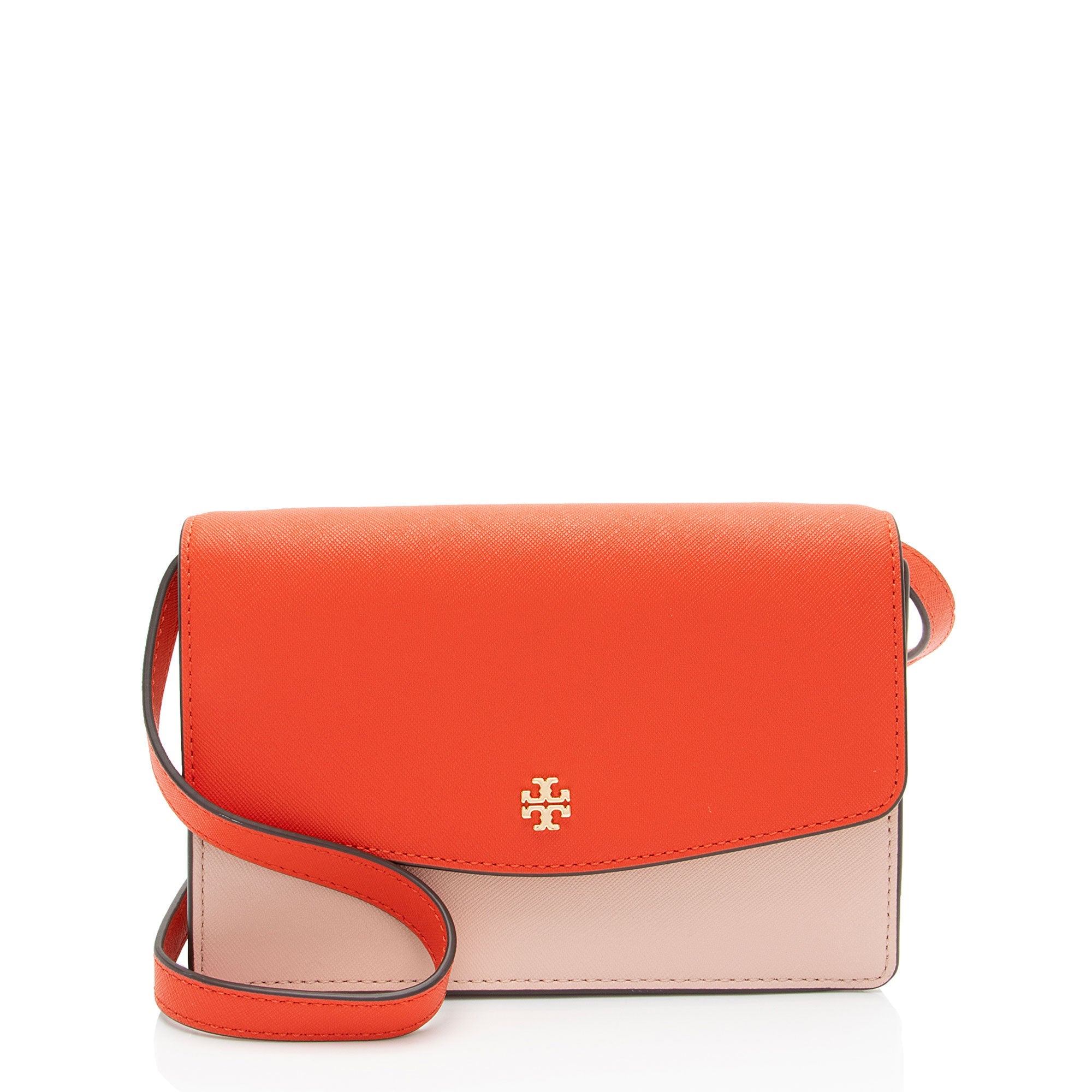 Tory Burch Saffiano Leather Color Block Emerson Shoulder Bag
