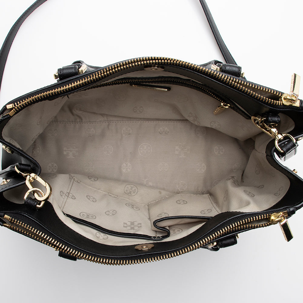 Tory Burch Saffiano Leather Robinson Double Zip Tote (SHF-13328)