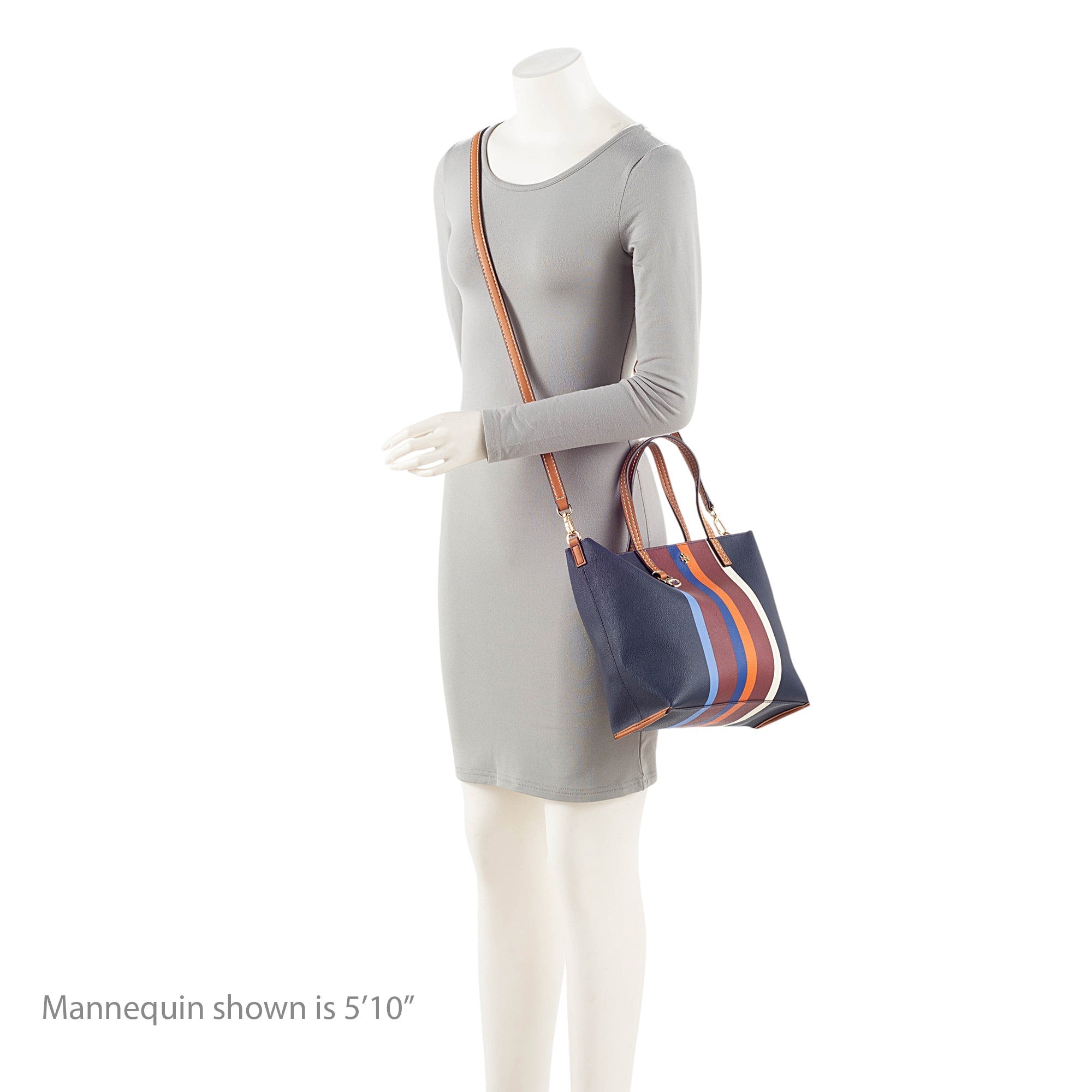 Tory Burch Leather Striped Kerrington Shopper Tote
