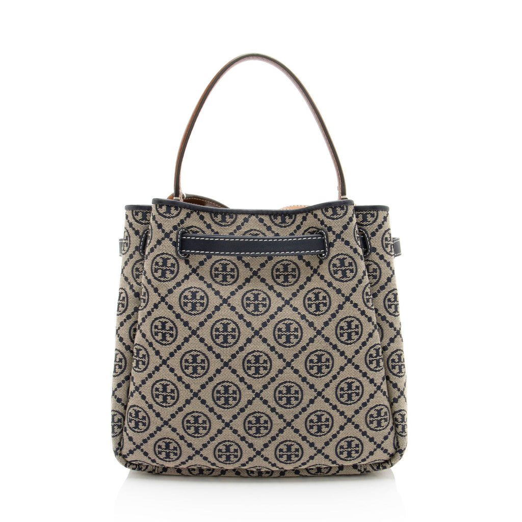 Tory Burch T Monogram Canvas Romy Bucket Bag
