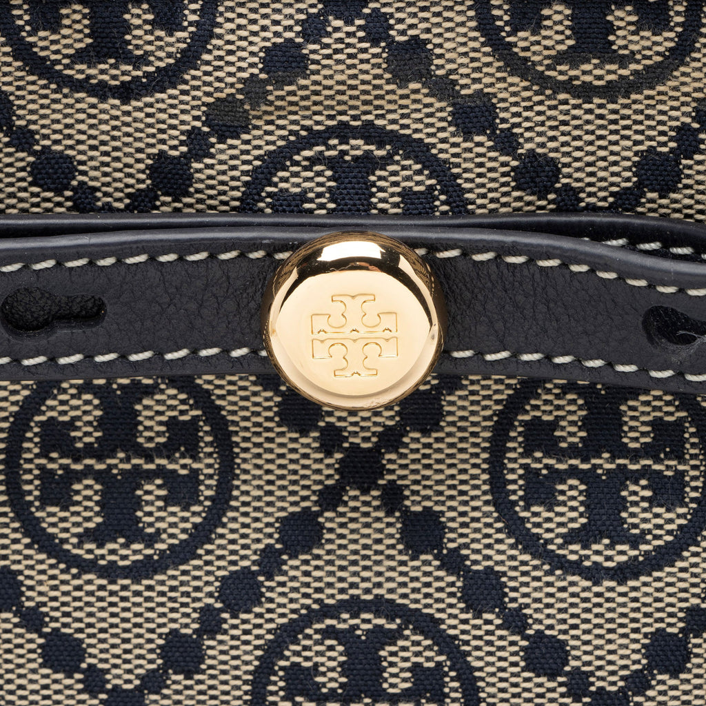 Tory Burch T Monogram Canvas Romy Bucket Bag