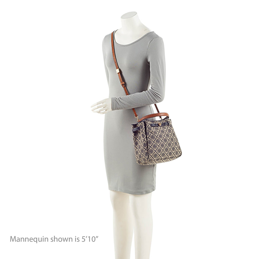 Tory Burch T Monogram Canvas Romy Bucket Bag