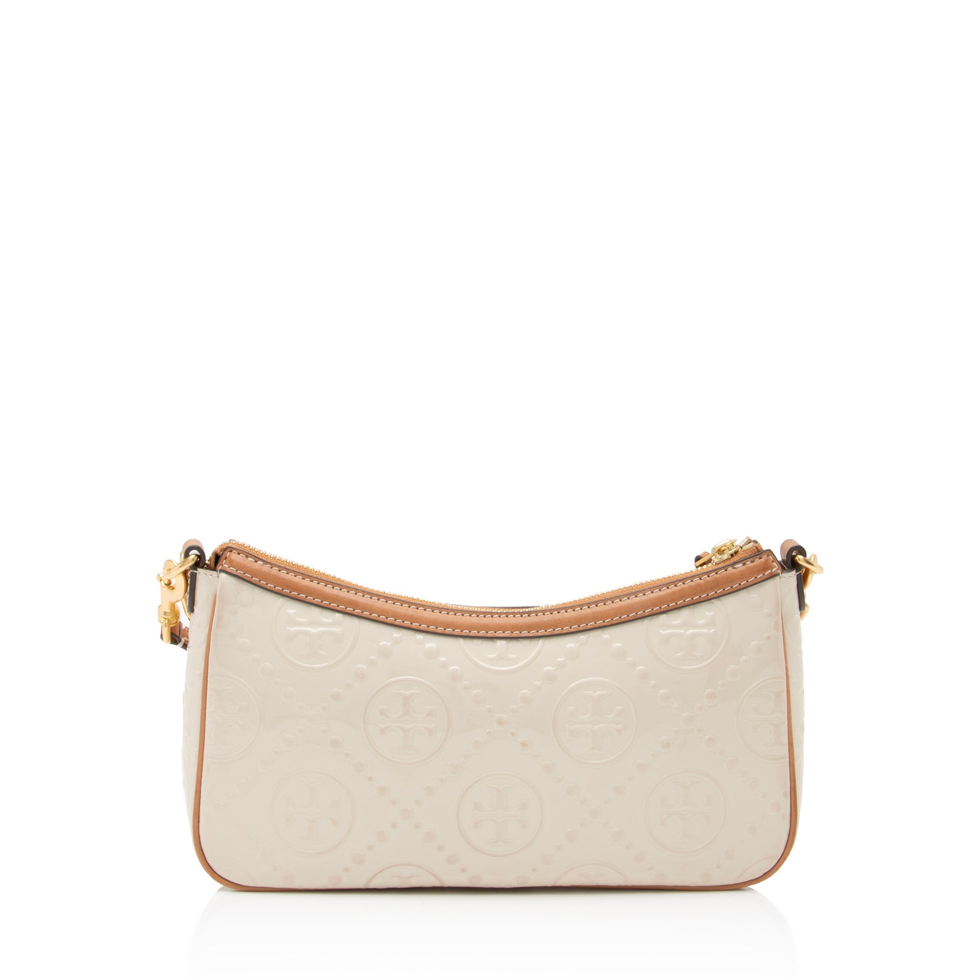 Tory Burch T Monogram Embossed Patent Leather Studio Shoulder Bag (SHF-23352)