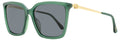 Jimmy Choo Square Sunglasses Totta /G 1EDIR Green/Gold 56mm Green Gold