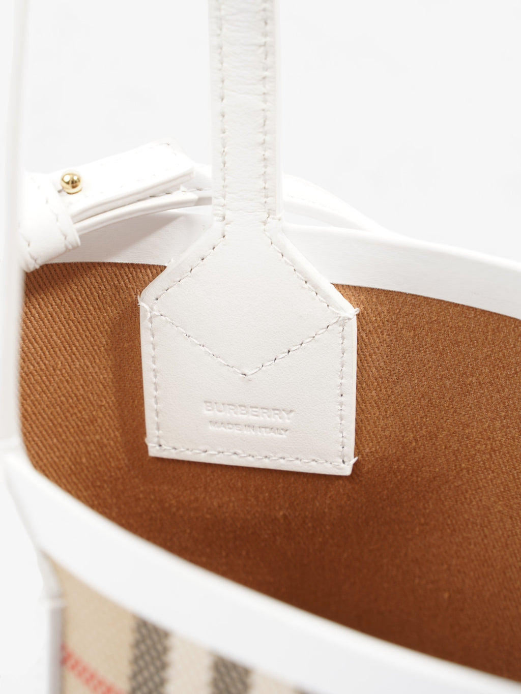 Burberry London Tote Archive Beige / White Cotton Mini
