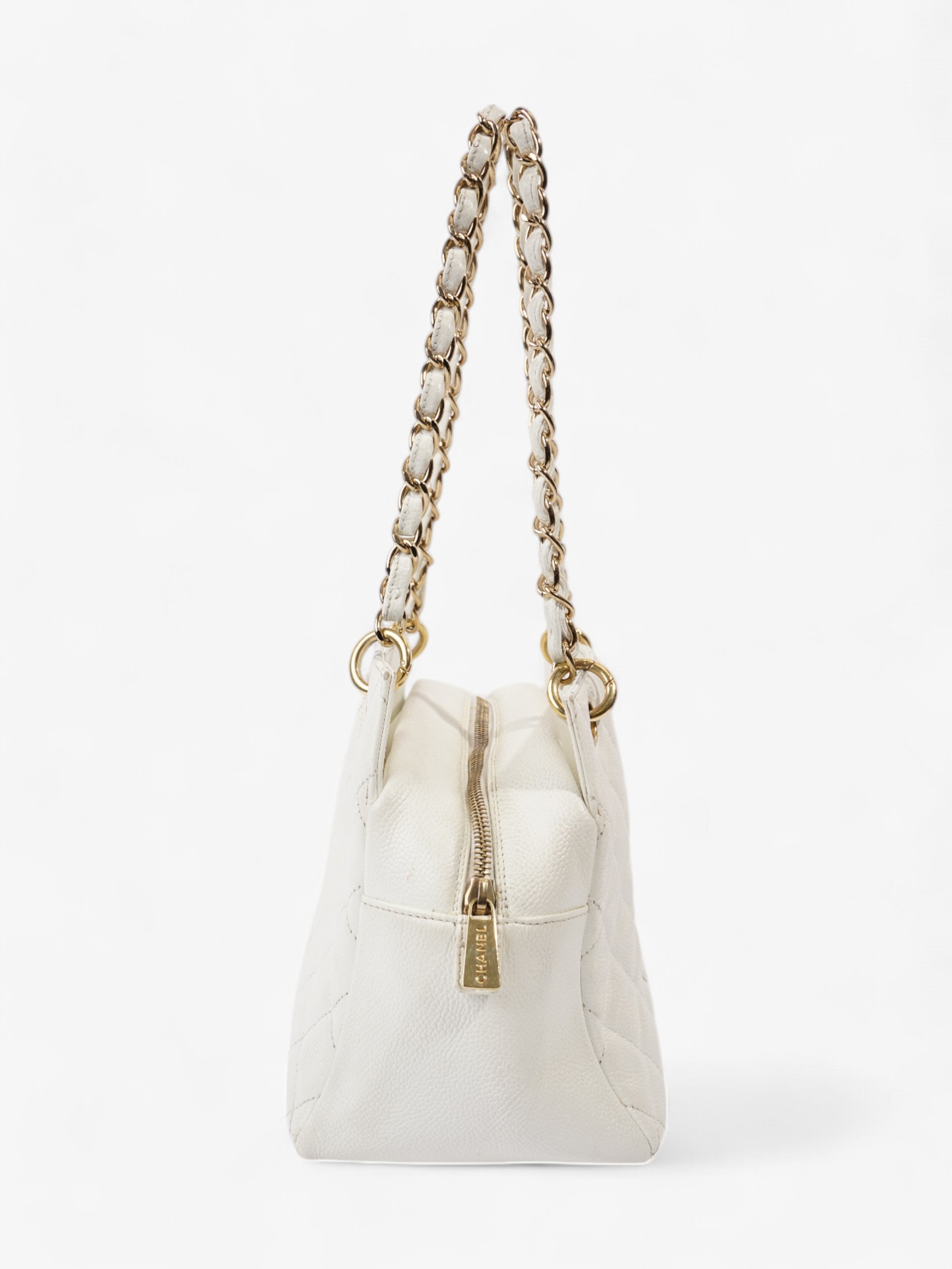 Chanel Timeless Tote White Caviar Leather Petite