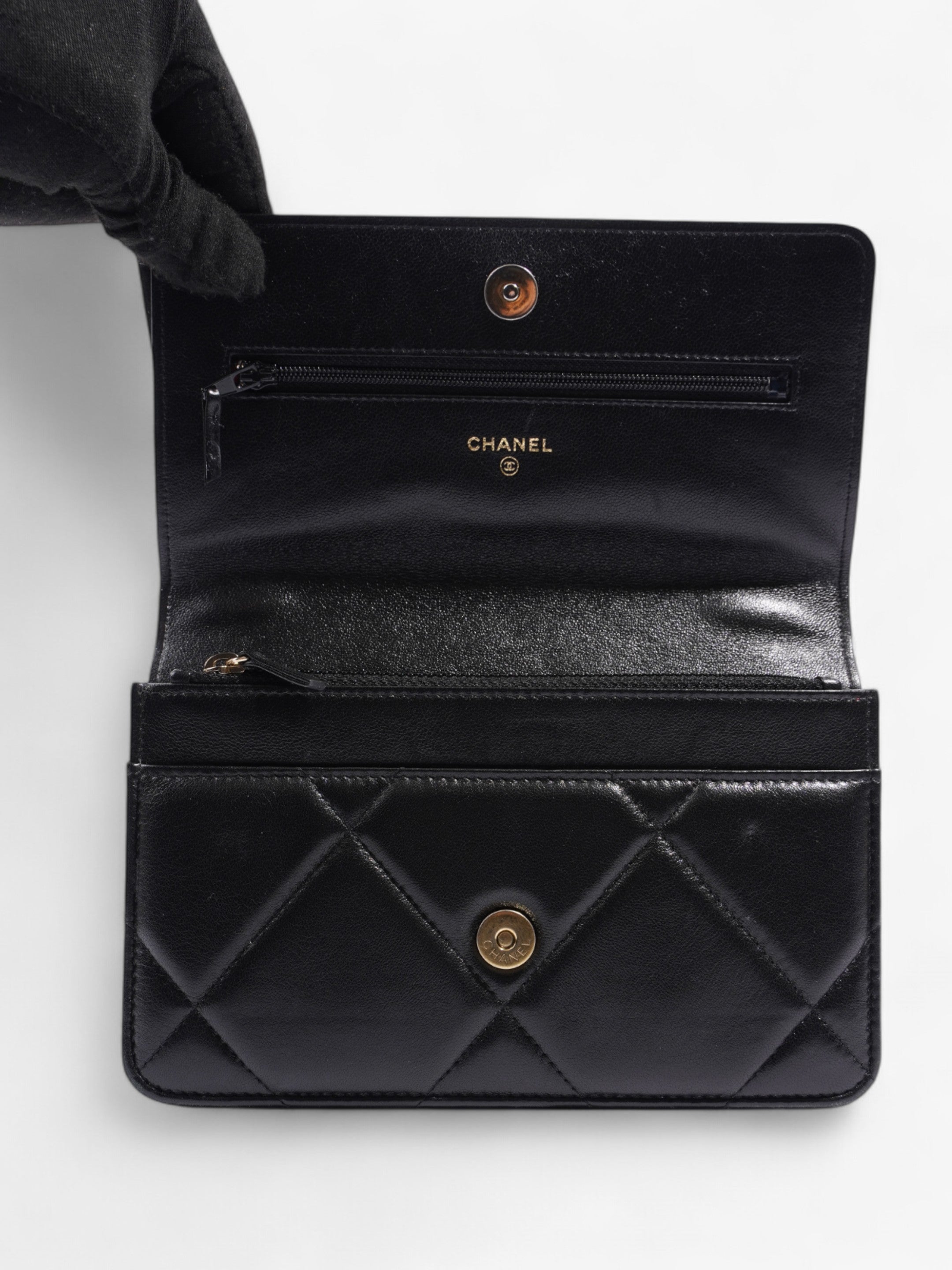 Chanel Wallet on Chain Black Lambskin Leather 19