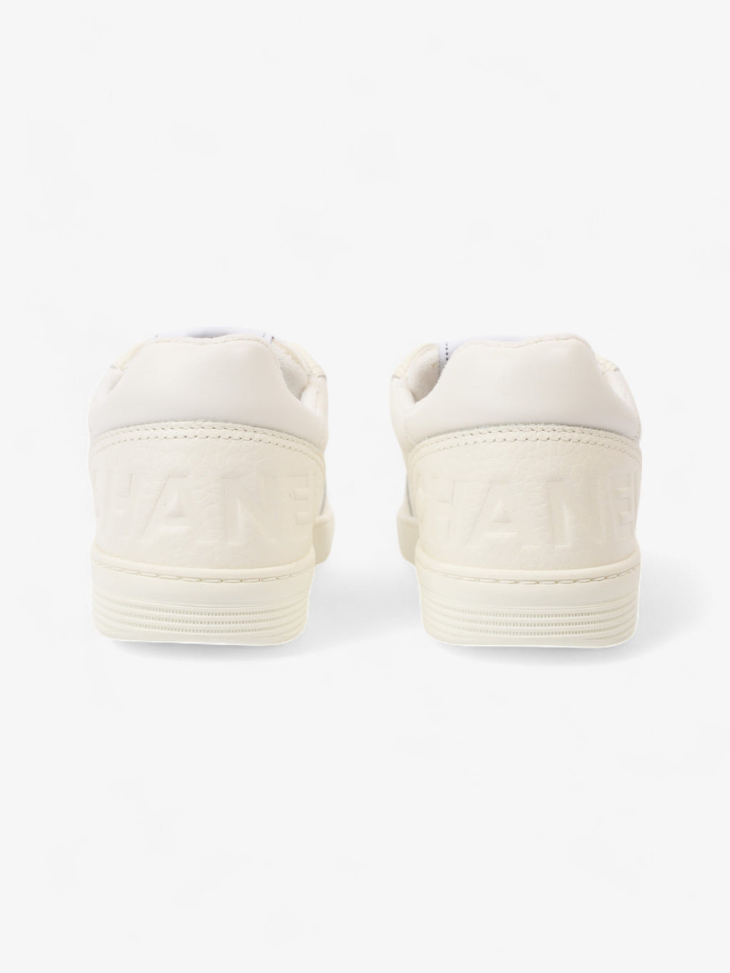 Chanel Perforated Low Top Sneakers White Leather EU 37 UK 4