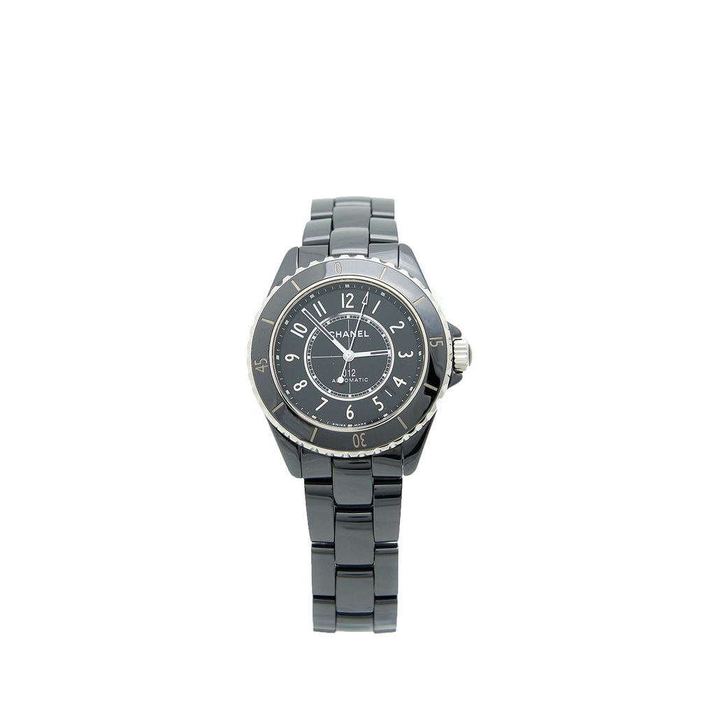 Chanel J12 Watch Calibre 12.1 38MM Black Ceramic/Steel Black Dial H5697